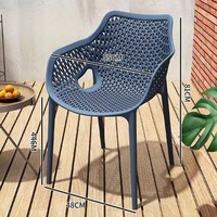 EaseNeat Chaises de salle à manger modernes en plastique de couleur unie Accoudoirs confortables et durables pour restaurants cafés centres commerciaux empilables en plein air