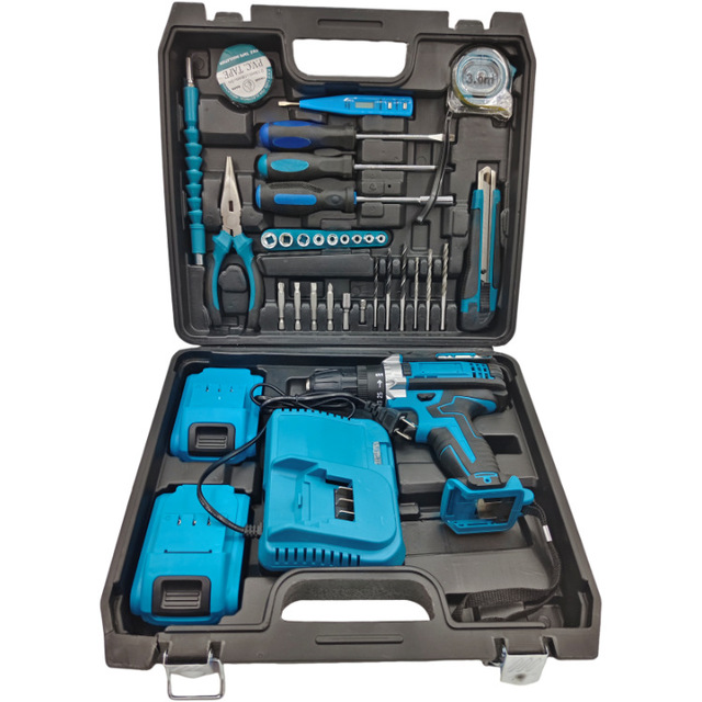 21V Dual Speed Impact Lithium Battery Cordless Electric Drill Set Power Screwdriver Tool Kit with Accessories OEM