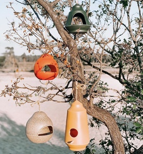 Maceta colgante de Metal redonda con revestimiento en polvo de color personalizado, decoración de comedero para pájaros para balcón, jardín, precio bajo garantizado - Product Image 1