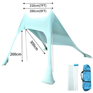 UV50 Parasole Lycr un Tratto Del Sole Tenda Della Spiaggia Con Poli Sacchi di Sabbia di Ancoraggio - Product Image 2