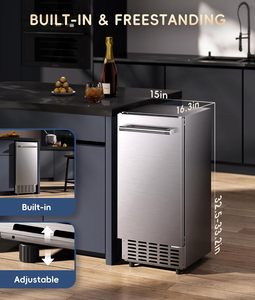 <span class=keywords><strong>Machine</strong></span> <span class=keywords><strong>à</strong></span> glaçons en forme de pépites ecozy sous le <span class=keywords><strong>comptoir</strong></span>, intégrée, autonome, 66 lb/jour, autonettoyante, en acier inoxydable - Product Image 6