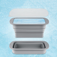Nouveau produit : bac à glaçons en silicone pliable, grand bac à glaçons en silicone avec récipient