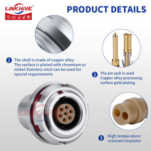 커넥터 소스 공장 HEG K 시리즈 LEMO LHJM 호환 IP68 방수 멀티코어 푸시풀 셀프락킹 커넥터 - Product Image 4