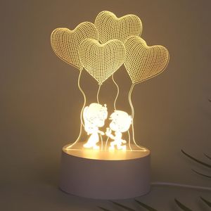 Lámpara Nocturna LED 3D Acrílica Moderna y Creativa con Luz Cálida Colorida, Recargable por USB, para Niños, para Uso en el Dormitorio - Product Image 3