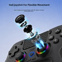 Manette de jeu sans fil pour PS5, manette de jeu avec lumière RGB, joystick à double vibration, panneau tactile, manette de jeu pour PS5/Pro/Slim PC