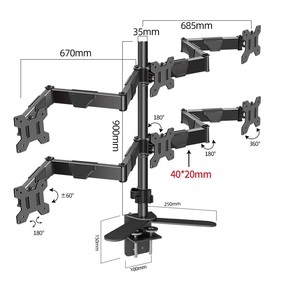 Tự làm nhiều màn hình Bàn nâng 17 "-32" Vesa 100*100mm Màn hình Màn hình gắn khung đứng - Product Image 3