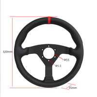 Volante de Carreras Modificado Personalizado de 320 mm, Volante Deportivo de Rally de Cuero con Patrón de Lichi y Orificio para Bocina