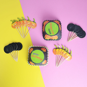 Set di 48 Cupcake per Halloween, con Scritta 'Happy Halloween' e Decorazioni a Forma di Zucca per Feste - Product Image 4