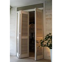 Garde-robe intérieure de 8 pieds en bois massif blanc à persiennes pleines portes de placard pliées pour maisons