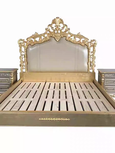 Cama tallada de madera maciza de lujo francés-Estilo real King Size Dormitorio principal Muebles de mansión Diseño De Palacio - Product Image 3