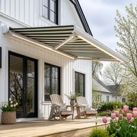 Auvent de terrasse électrique de luxe à cassette intégrale, cadre en alliage d'aluminium rétractable, bras pliable, pour balcon, jardin extérieur, protection solaire et pluie