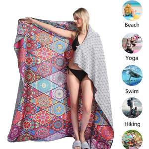 Оптовая продажа быстросохнущие пляжные полотенца из микрофибры с индивидуальным принтом логотипа пляжное полотенце без песка - Product Image 3