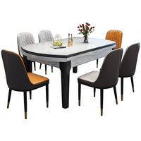 Table à manger moderne et simple en pierre frittée, convertible, extensible, rétractable, petite, pour maison, ferme, hôtel, atelier