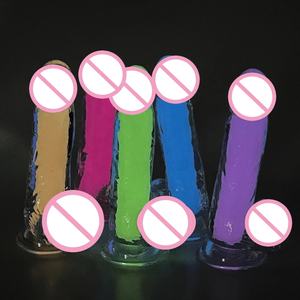 Realistischer Fluoreszierender Dildo Anal-Masturbator Sexspielzeug für Paare Kristall-Gelee-Dildo mit Saugnapf Leuchtender Penis für Frauen - Product Image 2