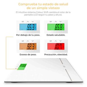 Báscula Digital Fitrainbow Blanca con Sistema de Cambio de Color, Báscula de Baño - Product Image 3