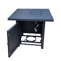 Mesa de Acero para Fogatas a Gas de 28 Pulgadas, 15,000 BTU, Control de Llama Ajustable, Mesa Moderna para Exteriores de Propano, Suministro de Fábrica