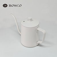 BOSCO Modern Italian 350ml Teko Kopi Stainless Steel Tahan Panas dengan Desain Mulut Panjang Gooseneck untuk Seduhan Manual & Tutup