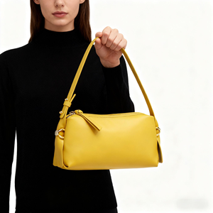 真皮柔软可调斜跨时尚流浪汉轻量袋拉链封口手提包女性日常休闲购物 - Product Image 5