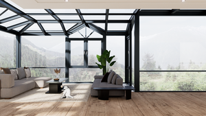 Solário de alumínio para jardim de inverno, <span class=keywords><strong>design</strong></span> francês moderno, pequeno, 4 estações, com porta dobrável, para quintal ao ar livre, ideal para jardim - Product Image 6