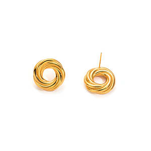 Fashion <b>Stud</b> Earrings PVD Gold Plated 316L Stainless Steel Sustainable Resistant - Product Image 1