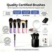 Kit de pinceaux de maquillage de voyage 8 pièces en fibres synthétiques, mini et portables, pour fond de teint, fard à joues et fard à paupières, fourni directement par l'usine OEM ODM