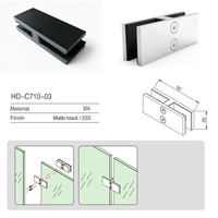 Pince de fixation en acier inoxydable pour balustrade en verre noir 12-20mm, accessoires de fixation pour balustrade en verre sans cadre, raccord réglable pour main courante en verre