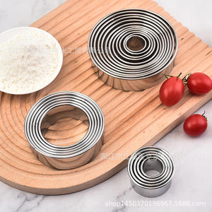 Molde para Pastel de Acero Inoxidable en Forma de Círculo, Juego de 12 Piezas, Color Plateado, Herramientas para Hornear, Cortador de Galletas - Product Image 1