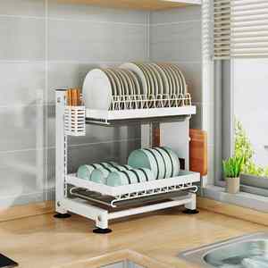 Escorredor de Louça Multifuncional com Altura Ajustável e Suporte para Utensílios, Tábua de Corte e Faca, Acessórios de Armazenamento para Casa - Product Image 5