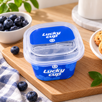 Contenant à fruits personnalisé avec logo, 60g 100g, en PP transparent, recyclable, de qualité alimentaire, imprimable, avec ventilation, pour myrtilles