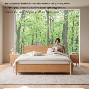 Letto Matrimoniale/Queen Size in Rovere Massiccio, Stile Moderno e Vintage, con Contenitore, Sollevamento Idraulico e Ricarica USB, per Casa, Camera da Letto e Hotel - Vendita Diretta dalla Fabbrica - Product Image 2