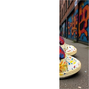 Zapatillas deportivas personalizadas de estilo hip-hop urbano, con suela gruesa, cordones y diseño de grafiti de tendencia americana para caminar. - Product Image 3