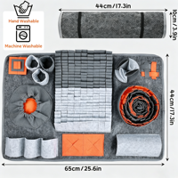 Tapis de jeu et d'entraînement pour chien en feutre classique Evernew, pour la recherche de nourriture, avec gamelle dissimulée, Taille L