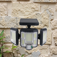 Lampe Solaire LED Pliable à Trois Têtes pour Jardin, Étanche IP65, avec Détecteur de Mouvement et Angle Réglable, pour Routes