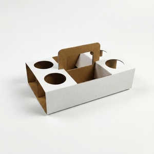 Portabicchieri in Cartone Ondulato Personalizzato a Quattro Fori per Bottiglie di Birra, per <span class=keywords><strong>Bar</strong></span> e Ristoranti da <span class=keywords><strong>Asporto</strong></span> - Product Image 1