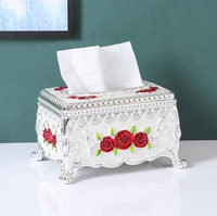Nouveau porte-boîte à mouchoirs en acrylique de style européen vintage pour la décoration de la maison et de l'hôtel, boîte de rangement pour serviettes en papier
