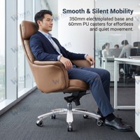Fauteuil pivotant ergonomique moderne en similicuir réglable avec accoudoirs intégrés et fonction d'inclinaison pour bureau à domicile et chambre