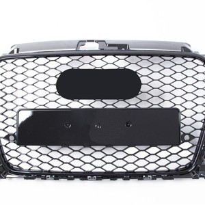 <b>Modified</b> Front Grille For 2014-2016 Audi A3 S3 Black And Silver ABS <b>Plastic</b> Bumper Air Intake Without Logo - Product Image 4