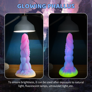 Hmj Groothandel Odm/Oem Penis Dick Volwassen Seksspeeltje Vloeibare Siliconen Draak Lichtgevende Grote Monster Fantasie Dildo Siliconen Mal