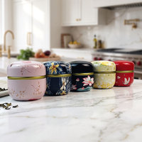 Boîtes en fer blanc rondes de qualité supérieure, personnalisées avec logo, pour café, thé, matcha, en vrac, fabriquées en usine