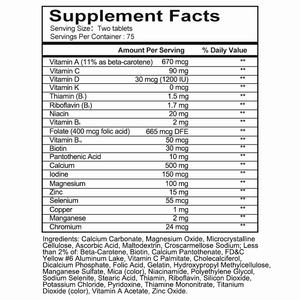 ויטמין רב-תכליתי לגברים ונשים OEM/ODM - 150 טבליות עם ויטמינים A, C, <span class=keywords><strong>D</strong></span>, אבץ, סידן ופולאט תומך בבריאות העצם - Product Image 2