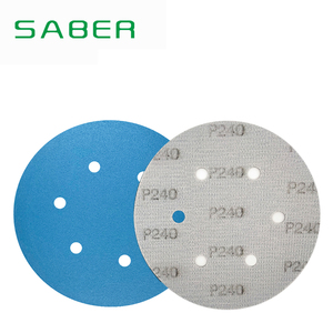 Suministro de fábrica, papel de lija abrasivo de óxido de aluminio azul de 8 agujeros, <span class=keywords><strong>LIJADORA</strong></span> ORBITAL, papel de lija - Product Image 2