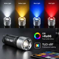 JIXIO Lumière d'appoint LED zoomable 4 couleurs 15W CRI96+ 3.6V, éclairage portable pour films, photographie, vidéo et diffusion en direct