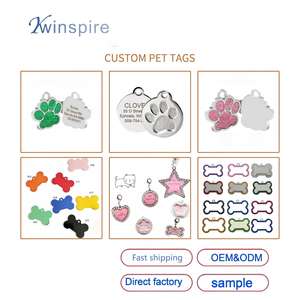 Оптовые персонализированные бирки для животных: именные бирки для собак и кошек с гравировкой, маленькие, блестящие, с отпечатком лапы - Product Image 6