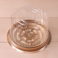 Boîte d'emballage pour gâteau de 4 pouces avec couvercle transparent, conteneur en plastique PET jetable pour gâteau, sushi, salade, sandwich (taille personnalisable)