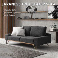 Canapé sectionnel deux places de style japonais moderne, rembourré en mousse durable, nouveau design, en tissu, pour salon, ensemble de meubles de villa