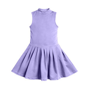 GSD3888 Venta al por mayor Nuevo conjunto de yoga estilo boutique para niñas, vestido de yoga para niña pequeña, color cian sólido, sin MOQ, ODM - Product Image 4