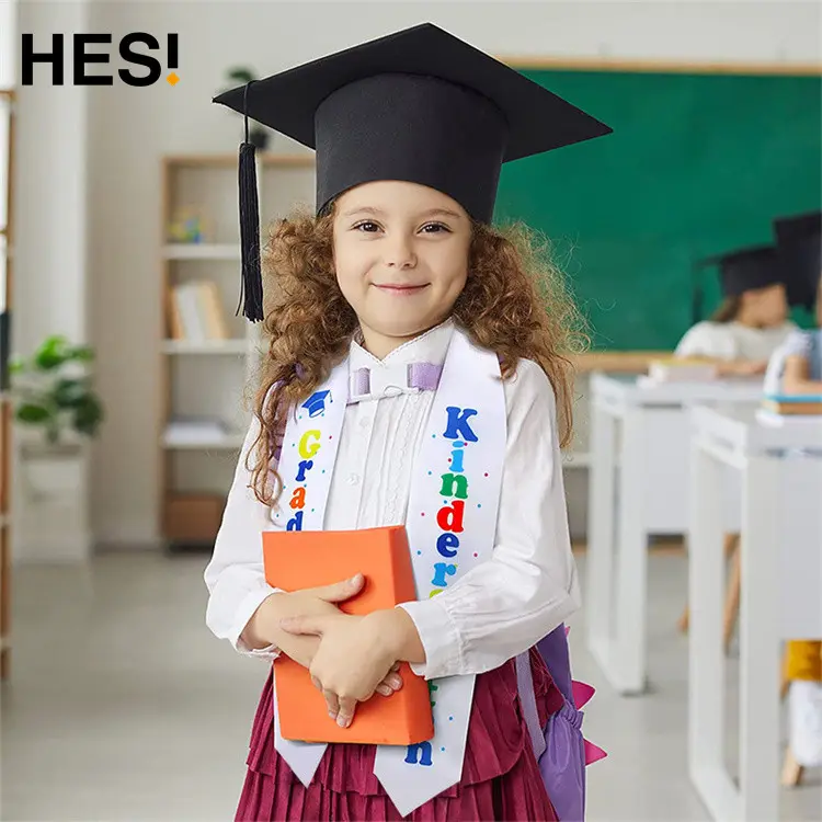 wholesale custom blank polyester printable sash satin children scarves shawls sublimation graduation stole