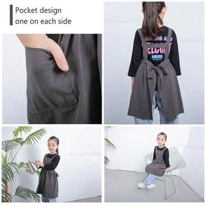 <span class=keywords><strong>Tablier</strong></span> vintage personnalisé avec logo, style japonais pour enfants, avec poche, en pur coton et lin, tabliers réglables, bavoirs pour filles et garçons - Product Image 2