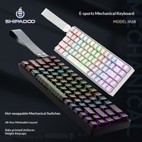 Clavier mécanique filaire Ik68 à 68 touches, disposition minimale, personnalisable pour l'e-sport, avec touches interchangeables à chaud, pour PC, DIY, pour garçons