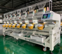 Machine à broder informatisée Yunfu de haute qualité à 8 têtes et 12 aiguilles pour casquettes, t-shirts, vêtements finis, broderie plate